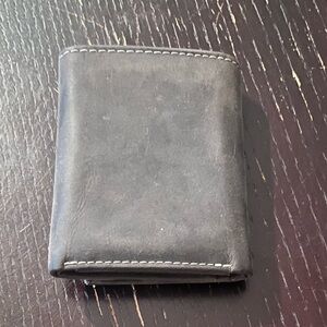 REI Dark Gray Leather Card Holder